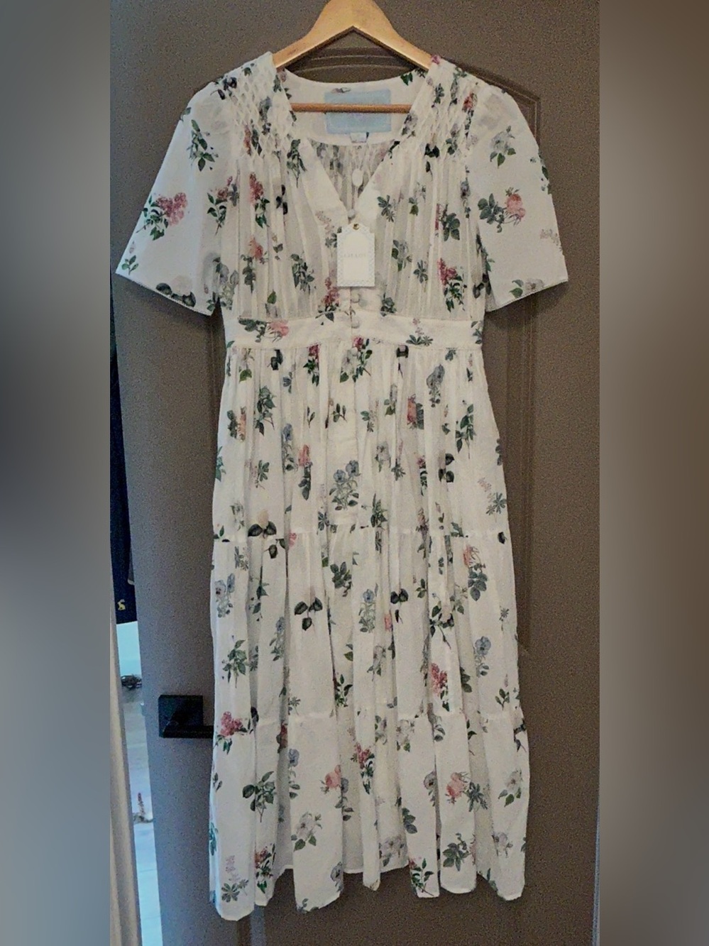 Lillou - NWT Luxury Romantic Dress by Designer Lillou Tattler. Cotton, floral